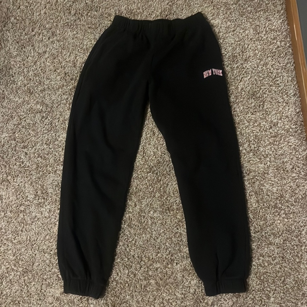 John Galt X Brandy Melville Black New York Sweatpants (one size)